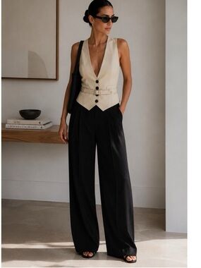 Balenciaga Paris Belted Tailored Vest Made in Italy Minimalist Runway